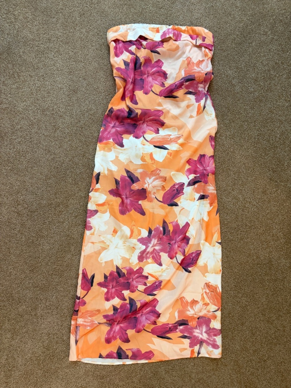 Strapless Floral Maxi Dress